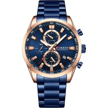 Curren Мъжки часовник Curren Circiter, Неръждаема стомана, Хронограф, Син / Розово злато-CopyМъжки часовник Curren Shive, Неръждаема стомана, Хронограф, Син / Розово злато (CURREN-8445-BLUE-ROSEGOLD)