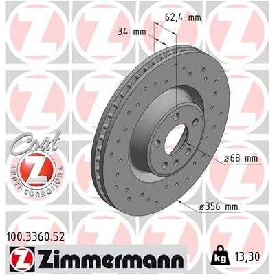 Brzdový kotúč ZIMMERMANN 100.3360.52 (100336052)