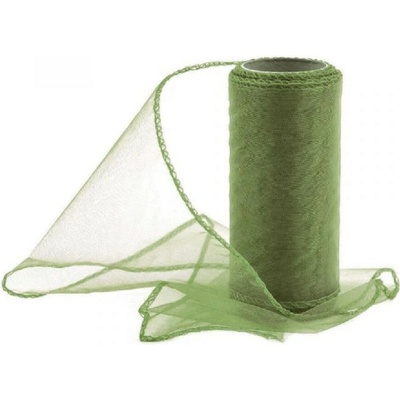 Vikpap - organza 12 cm × 9,14 m, tmavě zelená – Zboží Dáma