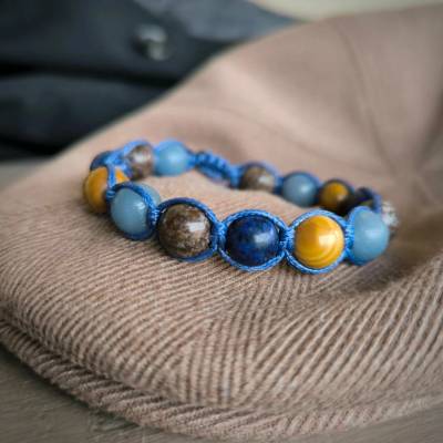 Marole Nautical Náramok z minerálov (Jaspis, Lapis Lazuli, Avanturín, Obsidián) 51174117638472