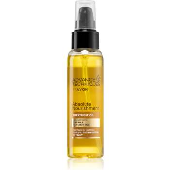 Avon Advance Techniques Absolute Nourishment подхранващо масло за коса с арганово масло с кокосово масло 100ml