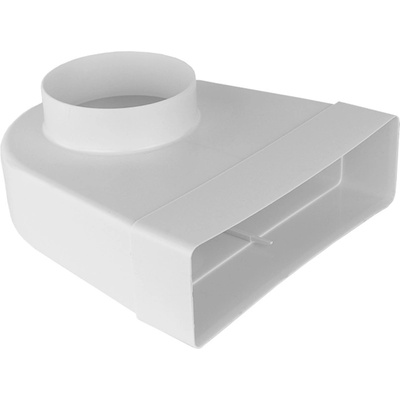 Dalap Plastová redukcia 90° z okrúhleho na hranaté potrubie 100 mm 204 x 60 mm