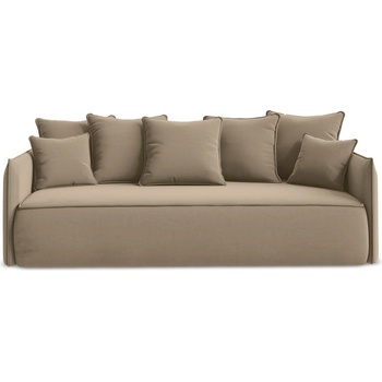 makamii Светлокафяв кадифен разтегателен диван с място за съхранение 225 cm Hula - Makamii (HULA_3SF_3_P1_C7)