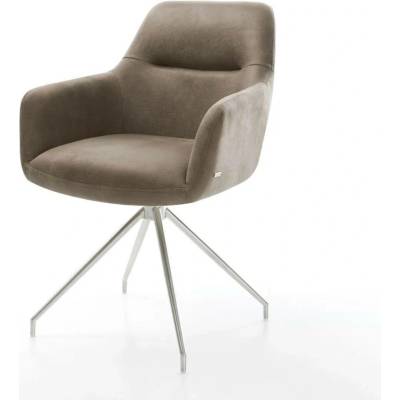 Delife Pejo-Flex mikrovlákno taupe vintage křížová podnož zúžená nerezová ocel taštičkové pružiny