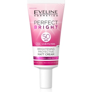 Eveline Cosmetics Perfect Bright SPF 50 защитен матиращ крем за лице SPF 50 30ml