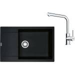 Franke - Кухненски комплект G261O, мивка от фрагранит MRG 611-78 BB и смесител FS 3230.031, оникс/хром 114.0700. 727 (114.0700.727) Мивка за вграждане