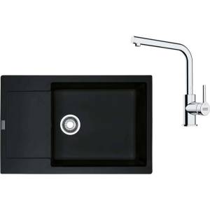Franke - Кухненски комплект G261O, мивка от фрагранит MRG 611-78 BB и смесител FS 3230.031, оникс/хром 114.0700. 727 (114.0700.727) Мивка за вграждане