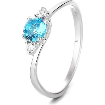 DELIS Пръстен от сребро 925, jw1333, елегантен дизайн със син камък, с родиево покритие (jw1333)