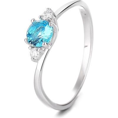 DELIS Пръстен от сребро 925, jw1333, елегантен дизайн със син камък, с родиево покритие (jw1333)