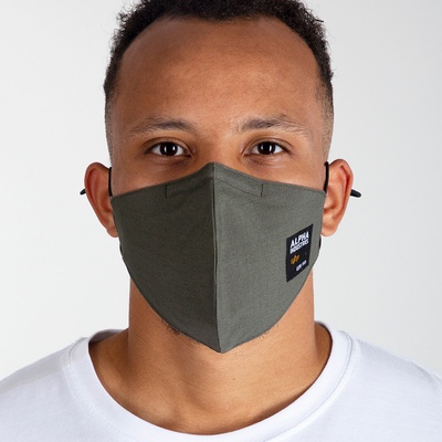 Alpha Industries rouška Label Ripstop Face mask tmavo olivová – Zboží Mobilmania