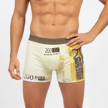 Бледожълт мъжки боксер със забавна апликация