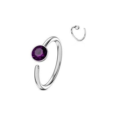 Šperky4U piercing do nosu ucha kruh se zirkonem N0024-A