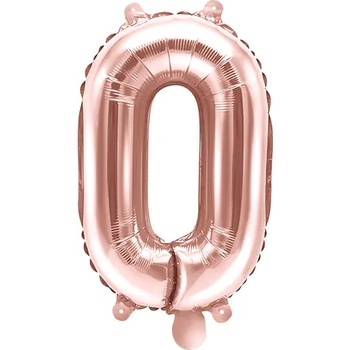 Image 1 of PartyDeco Балон от фолио Mini - число 0 розово златен