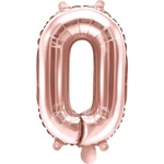 PartyDeco Балон от фолио Mini - число 0 розово златен