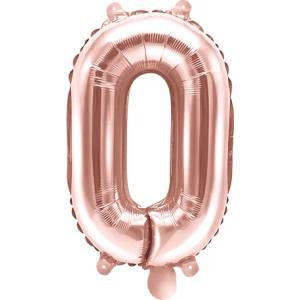 PartyDeco Балон от фолио Mini - число 0 розово златен