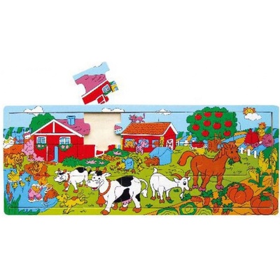 Studo Wood deskové puzzle farma 21 ks
