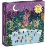 Galison - Puzzle Merry Moonlight Skaters metalicke - 500 piese