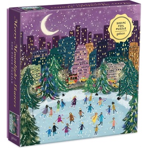 Galison - Puzzle Merry Moonlight Skaters metalicke - 500 piese