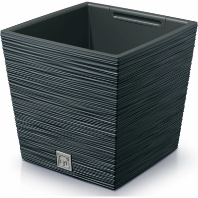 PROSPERPLAST FURU SQUARE Kvetináč LOW 24 cm antracit