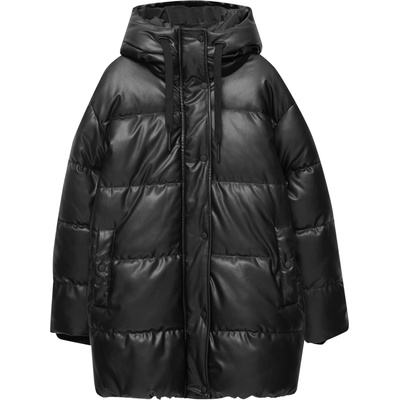 Pull&Bear Зимно палто черно, размер S