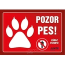 Juko Plastová tabuľa Pozor Pes Labka 21 x 14,7 cm