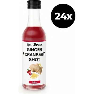 GymBeam Zázvorový shot s brusnicou 24 x 50 ml