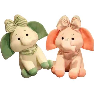 Armtoys ПЛЮШЕН СЛОН С КАРИРАНО ФИШУ И ПАНДЕЛКА 2 ЦВЯТА 22 СМ