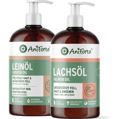 AniForte Olejový set pro psy kočky a koně malý 2x 500 ml