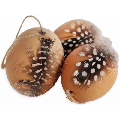 Lepaso Vajíčka reálná/peří 6ks/6cm natura