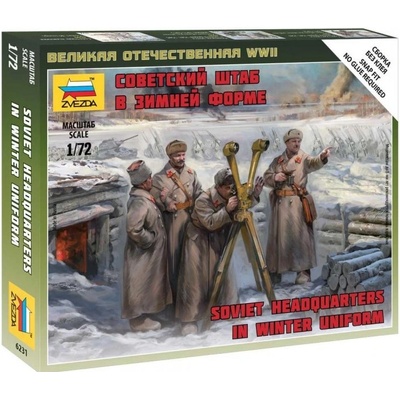 Zvezda figurky sovětské velitelství v zimních uniformách 1:72
