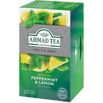 Ahmad Tea ovocný čaj Peppermint a lemon 20 x 1,5 g