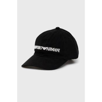 Emporio Armani Памучна шапка Emporio Armani в черно с апликация (627901.CC994.NOS)