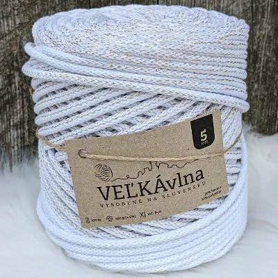 Velká vlna Špagát 5mm Vánoční sněženka s lurexem