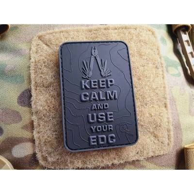 JACKETS TO GO nášivka KEEP CALM AND USE YOUR EDC velcro ČERNÁ