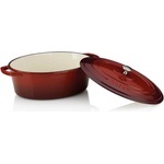 Kela 33 х 26 см червена чугунена овална тенджера с капак KELA от серия Calido