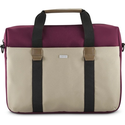 Hama Silvan, brašna na notebook, pro 34-36 cm (13,3-14,1"), recyklovaný polyester, béžová/bordová; 222059