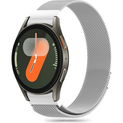 Стоманена верижка за смарт часовник Samsung Galaxy Watch 4/5/5 Pro/6/7/FE от Tech-Protect MilaneseBand - Сребрист (5906302313778)