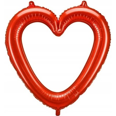 PartyDeco Balónek fóliový ve tvaru srdce 86x83,5 cm