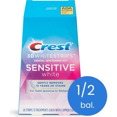 Procter & Gamble bieliace pásiky na citlivé zuby Crest 3D Whitestrips SENSITIVE 6 ks