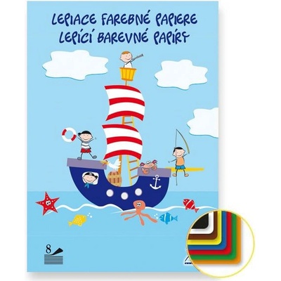 Farebný papier lepiaci 8 farieb