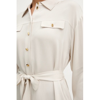 GUESS Риза Marciano Guess ANITA дамска в бежово със свободна кройка с класическа яка 5YGH13 7356A (5YGH13.7356A)