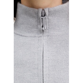 Victoria Beckham Пуловер с вълна Victoria Beckham в сиво с ниско поло 1425KJU006610B (1425KJU006610B)