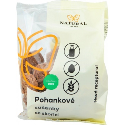 Sušenky pohankové se skořicí bez lepku, mléka, vajec a kukuřice Natural 150 g