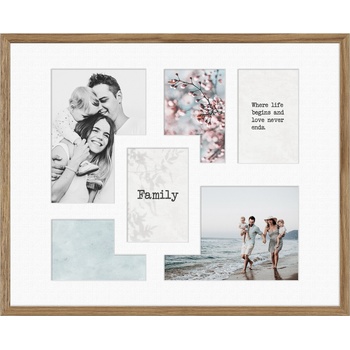 STYLER Рамка за 6 снимки Kyoto с бяло паспарту 40 x 50 см кафява (RA-15128)
