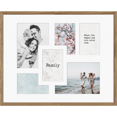 STYLER Рамка за 6 снимки Kyoto с бяло паспарту 40 x 50 см кафява (RA-15128)
