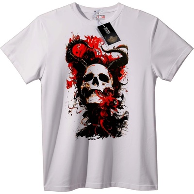 NOONEBRAND Тениска Черепен Пламък - L, White