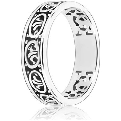 Šperky eshop prsten ze stříbra 925 vyřezávané ornamenty H17.16