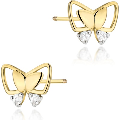 Blink Blink napichovacie náušnice mašličky s diamantami 0.08 ct 3129ZDB