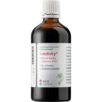 Dědek kořenář Svědivky® Dubové kapky s mátovou silicí RK–S 100 ml