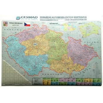Nástenná mapa ČR - PSČ